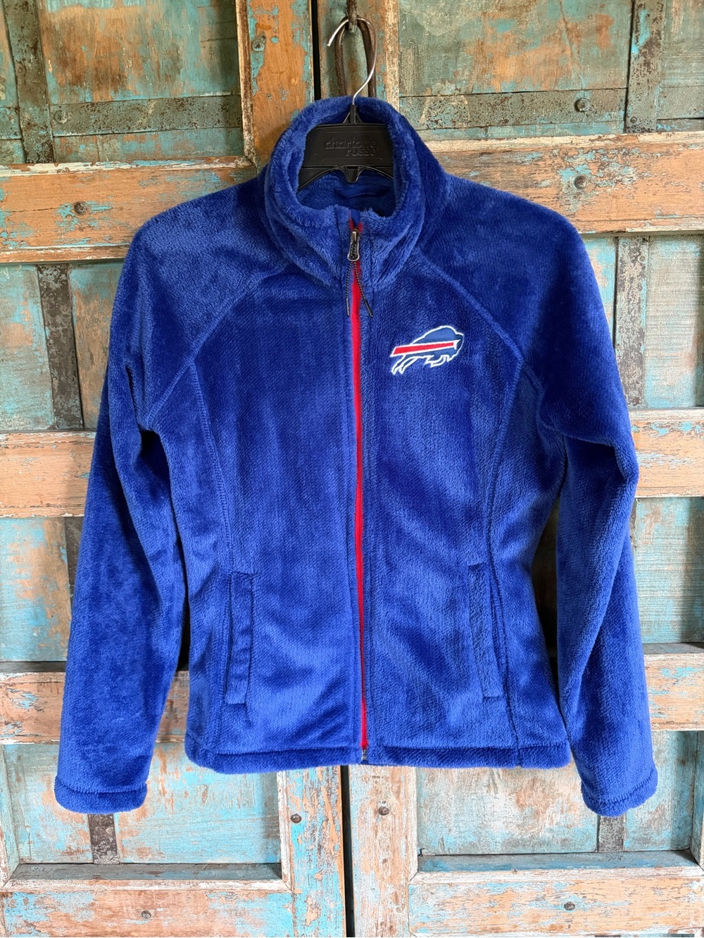 NFL Women's Fleece Buffalo Bills Jacket - Royal Blue with Red Trim